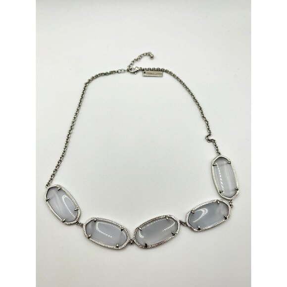 Kendra Scott Gray Stone & Silver Metal Necklace - Picture 1 of 4